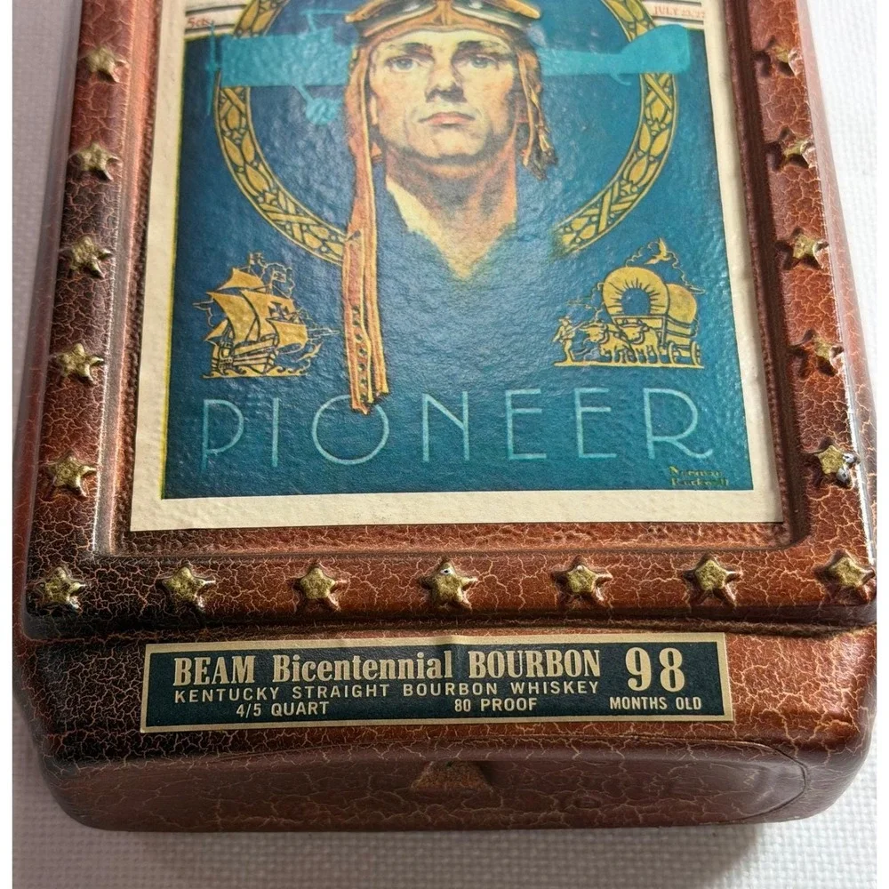 Beam 1976 Bicentennial Decanter Norman Rockwell Saturday Evening Post Pioneer
